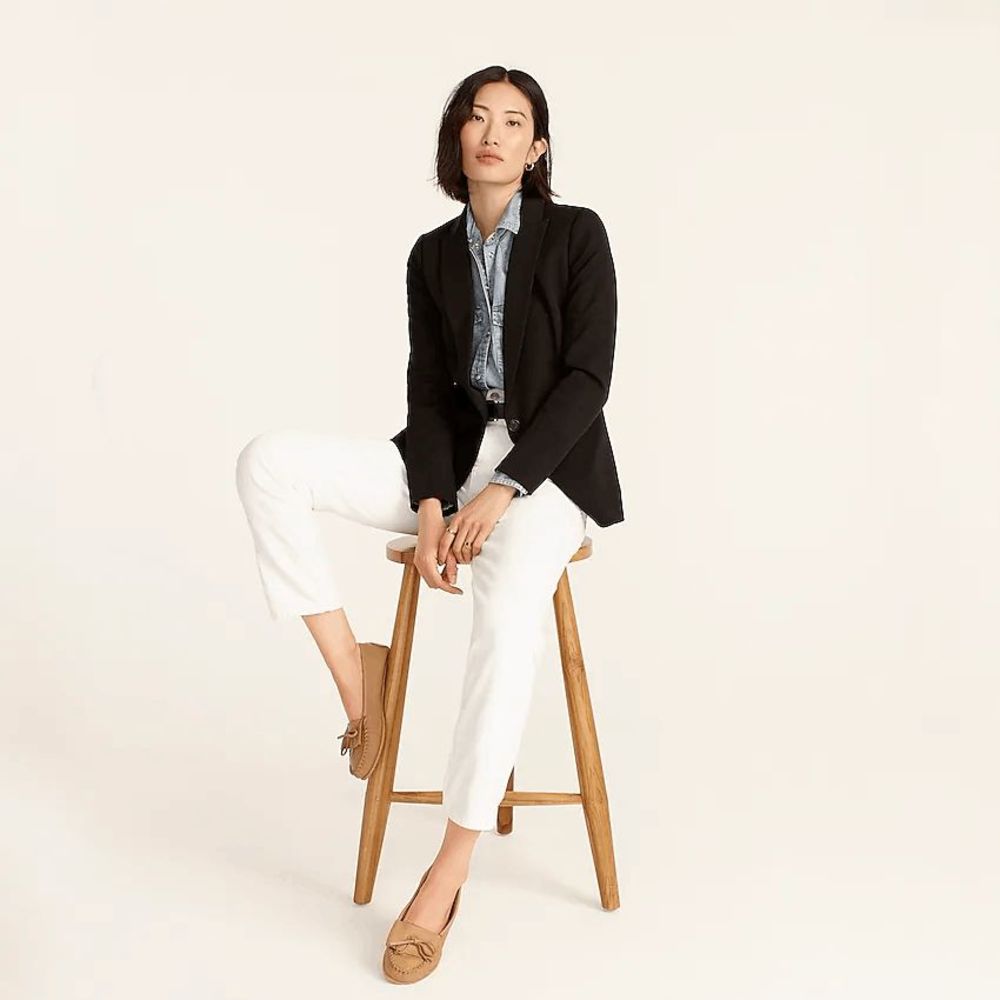 J.Crew Women's Black Parke Blazer Career Office Size 8P - Picture 1 of 7